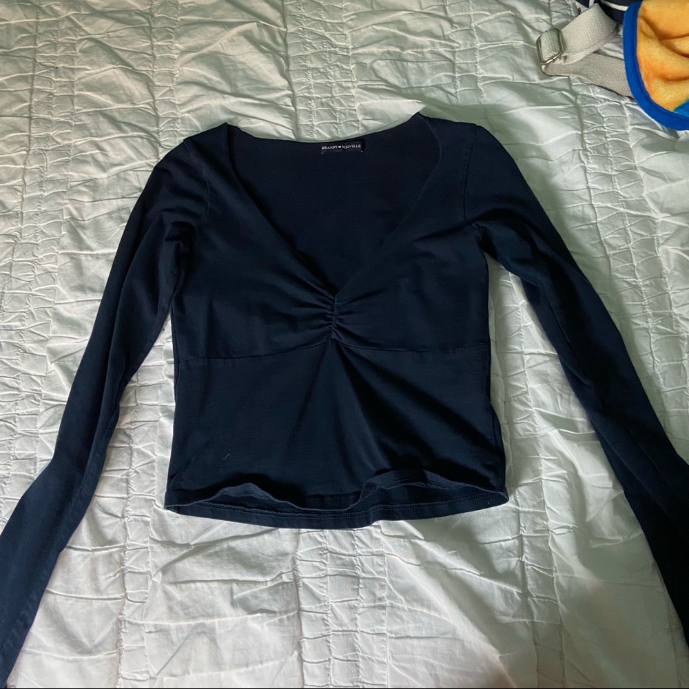 Long Sleeve Navy Brandy Top